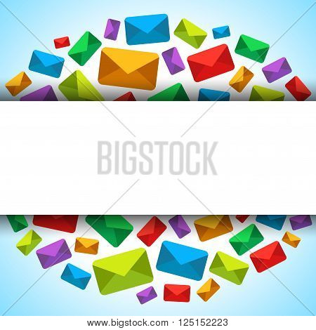 Vector background with email icons and place for text. Useful for email advert/campaign. EPS 10 format.