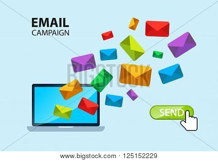 E-mail internet campaign poster. All layers available. Vector EPS 10 file.