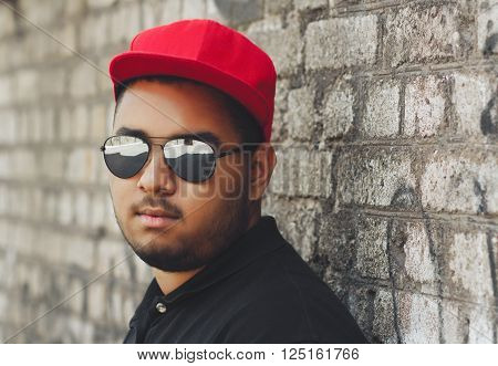 Cool Young African Boy In Red Snapback Cap