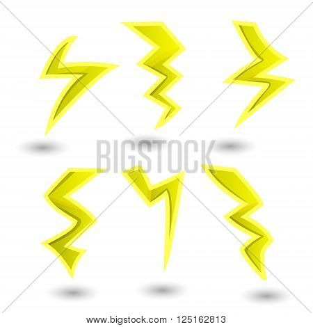 powerful lightning bolts. vector set eps 10