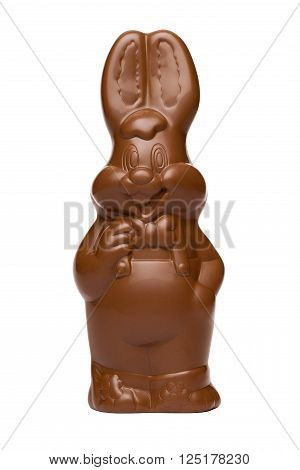 Funny Easter chocolate bunny rabbit isolated on white and with clipping path