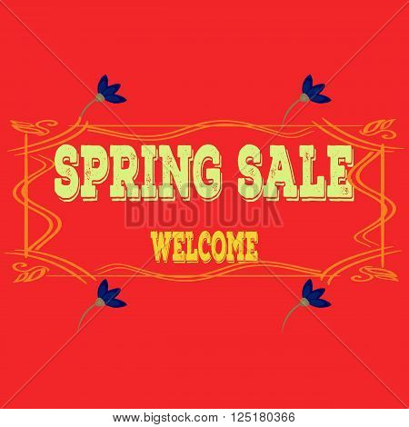Spring sales background with flowersfor shopping. Can also be used as a decorative card or banner.
