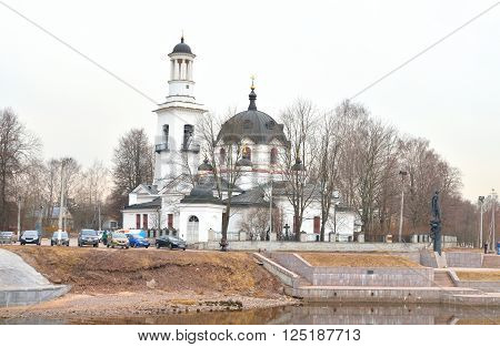 Church of St. Alexander Nevsky in Ust-Izhora town St.Petersburg suburb Russia.