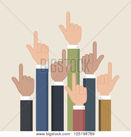 Hands pointer symbol. Forefinger symbol. Vector illustrationeps 10.