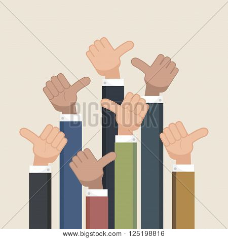 Thumb up symbol. Like symbol. Vector illustrationeps 10.