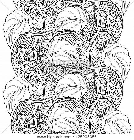 Vector Seamless Monochrome Fruit Pattern