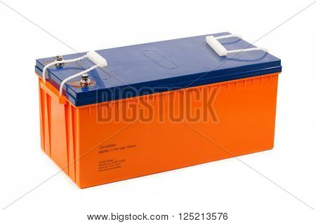 industrial lead acid battery, isolated on white