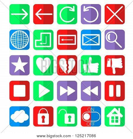 social network web navigation icons vector set
