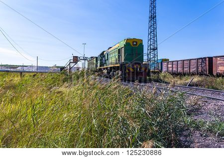 old industrial railway junction on a summer afternoon