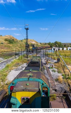 old industrial railway junction on a summer afternoon