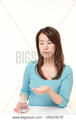 portrait of Japanese woman suffers from melancholy