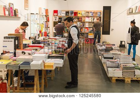People Visiting Miart 2016 In Milan, Italy