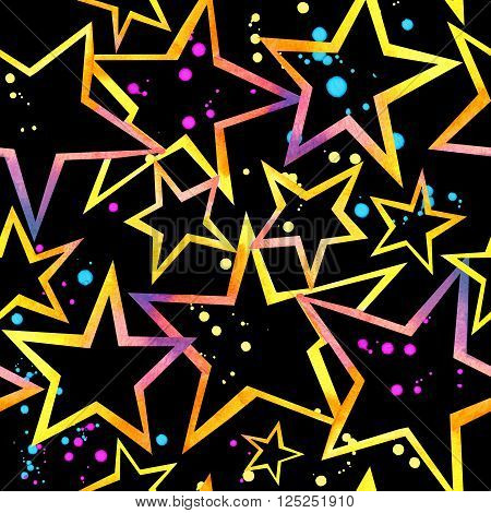 Star seamless pattern. Watercolor star background. Star print. Star. Star pattern background.