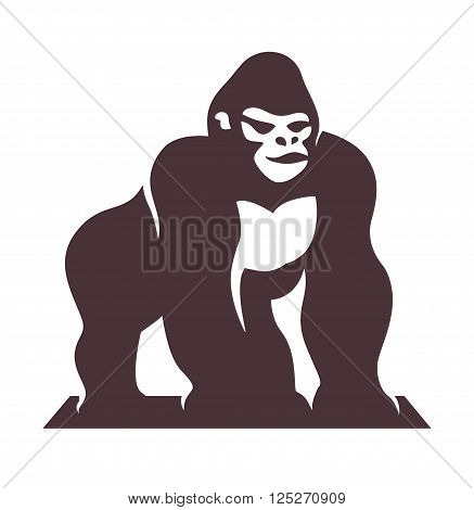 gorilla standing design, suitable for the icon, print shirts, app icons and more
