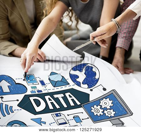 Data Storage Connection Upload Information Concept