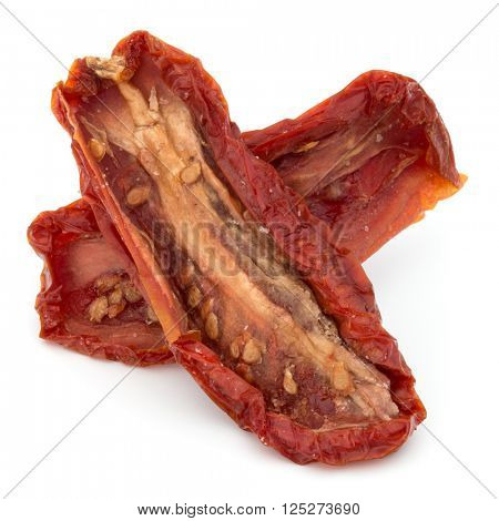 Dried tomatoes isolated on white background cutout