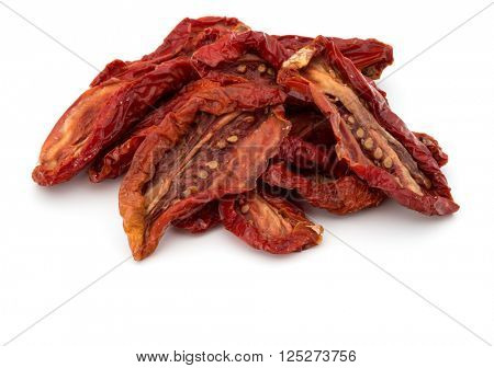 Dried tomatoes isolated on white background cutout