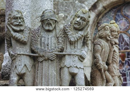 Saint-Thegonnec (Finistere Brittany France): the medieval church with the typical stone calvary
** Note: Visible grain at 100%, best at smaller sizes