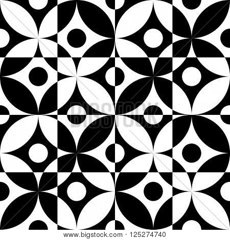 Seamless Geometric Pattern. Vector Black and White Texture