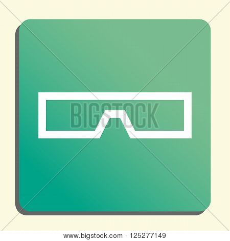 3D Glass Icon In Vector Format. Premium Quality 3D Glass. Web Graphic 3D Glass Sign On Green Light B