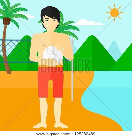 Beach volleyball player.