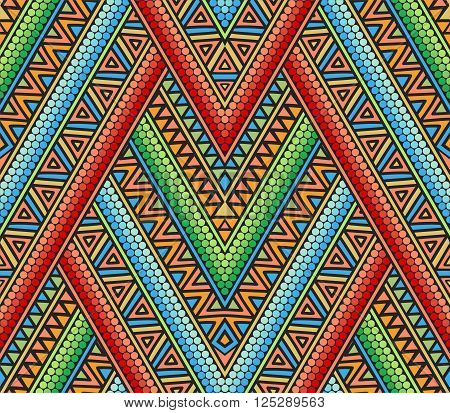 Abstract Ethnic Seamless Pattern With Geometric Ornament.eps