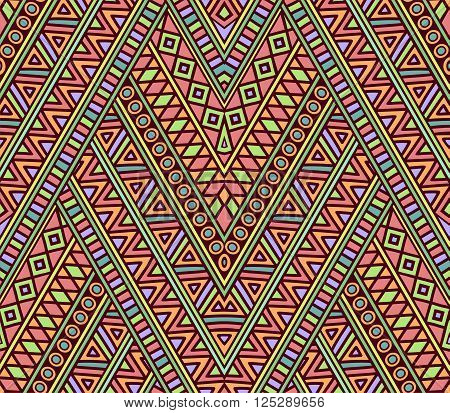 Bright Seamless Pattern With Ethnic Ornament.eps