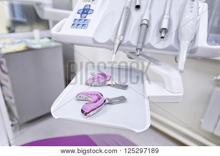 interior and medical equipment in the dental clinic