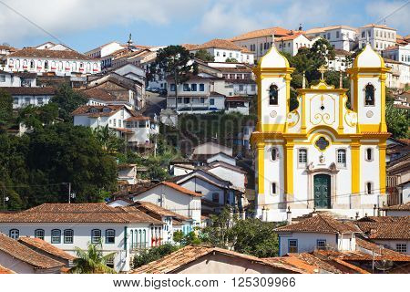 view of the historical town Ouro Preto Minas Gerais Brazil
