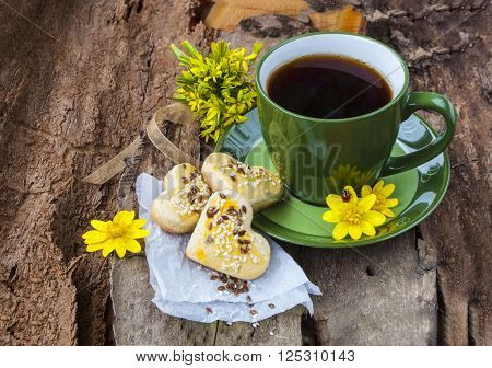 cup of tea, sweet dessert cookie with sesame seeds.
** Note: Soft Focus at 100%, best at smaller sizes
