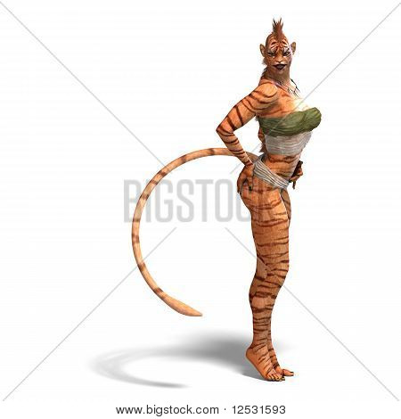 Kvindelige Fantasy figur Tiger
