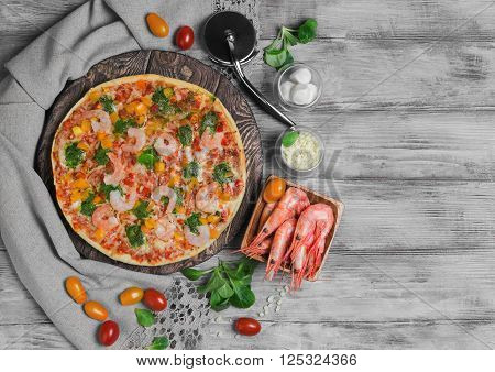 Pizza Shrimps Food Photo