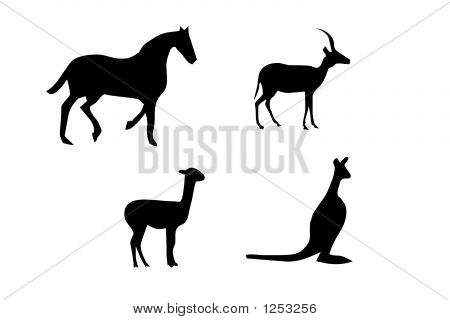 馬、ラム、カンガルーの Andchamois 図