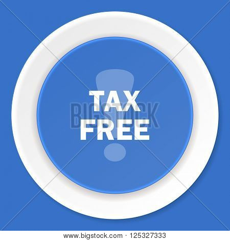 tax free blue flat design modern web icon