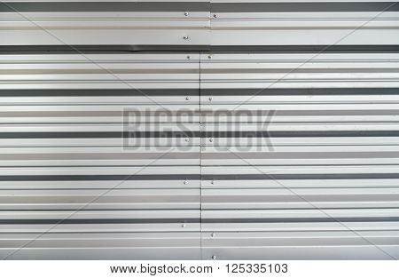 horizontal garage door stripped texture metal background