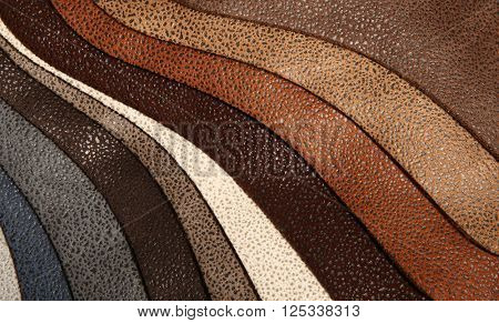 Artificial leather variety shades of colors horizontal