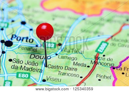Castro Daire pinned on a map of Portugal