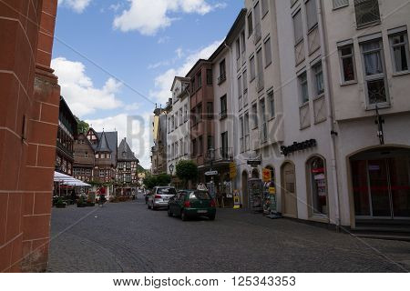 Bacharach Town In Rhine River Area, Germany.