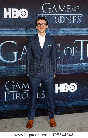 LOS ANGELES - APR 10:  Isaac Hempstead Wright at the Game of Thrones Season 6 Premiere Screening at the TCL Chinese Theater IMAX on April 10, 2016 in Los Angeles, CA