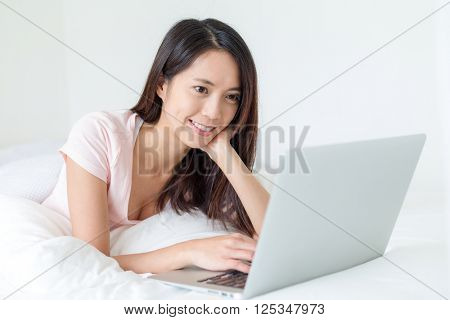 Woman working with laptop computer
