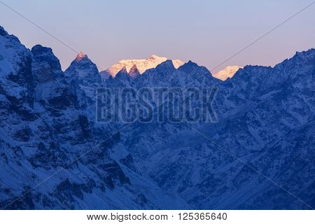 Scenic view of mountains, Kanchenjunga Region, Himalayas, Nepal.