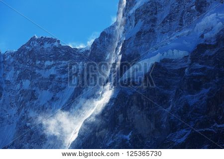 Scenic view of Jannu peak, Kanchenjunga Region, Himalayas, Nepal.