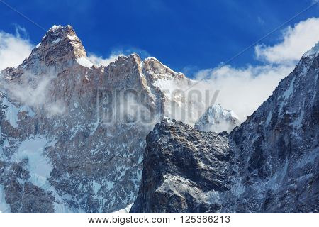 Scenic view of Jannu peak, Kanchenjunga Region, Himalayas, Nepal.