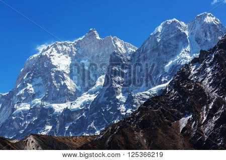 Scenic view of Jannu peak, Kanchenjunga Region, Himalayas, Nepal.