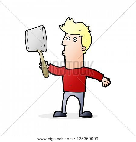 cartoon man cookin