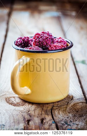Frozen Blackberries In A Mug