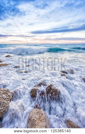 The famous Kathisma beach in Lefkada island  Greece