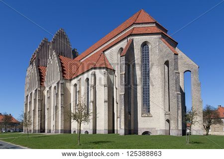 Copenhagen, Denmark - April 11, 2016: Exterior photograph of Grundtvigs Church