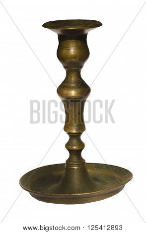 vintage candlestick isolated on white background .