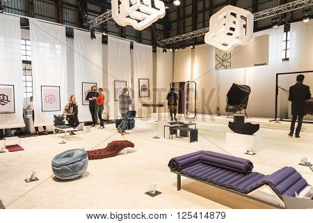 People Visiting Fuorisalone At Ventura Lambrate In Milan, Italy